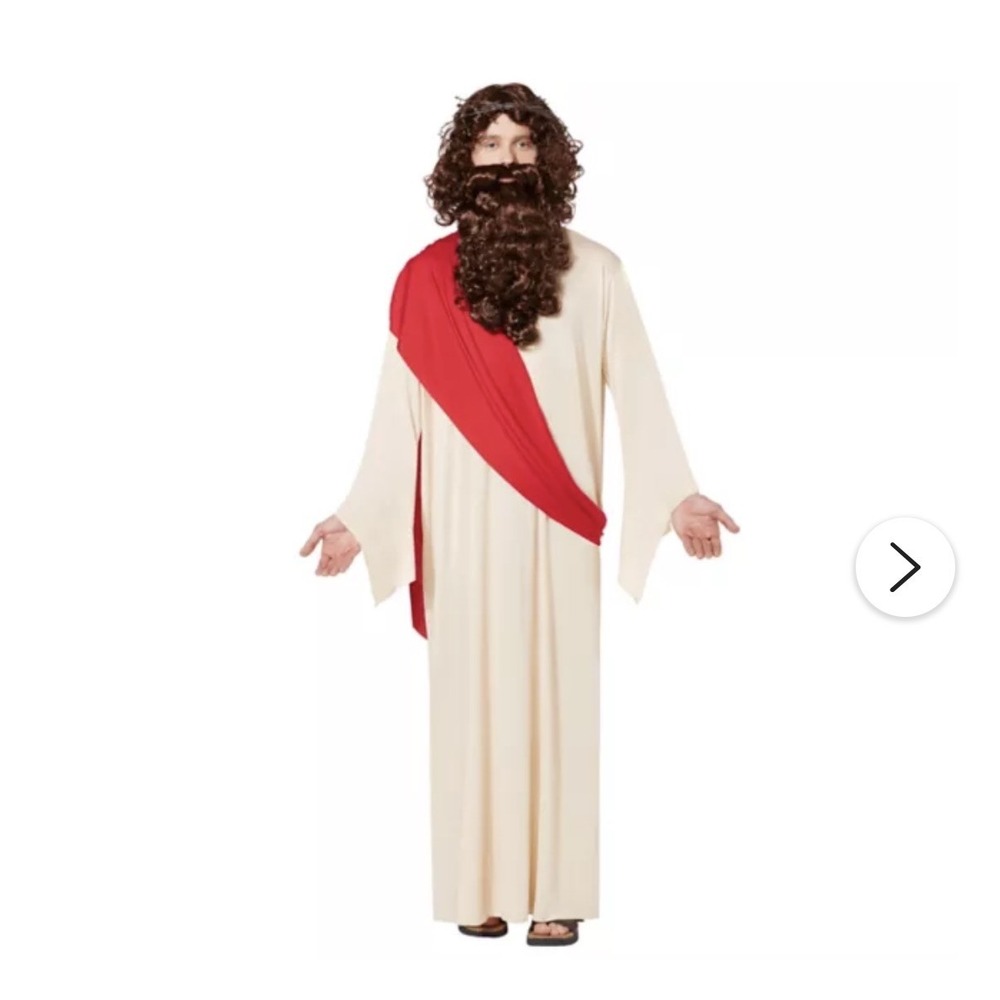 Spirit Halloween Jesus Costume Adult One Size Robe Beard Headpiece Holy Savior